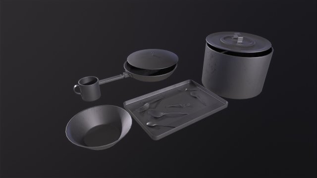 Aluminum items 3D Модель .c4d .max .obj .3ds .fbx .stl .blend 