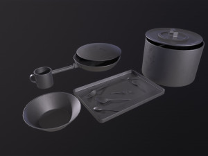 Aluminum items 3D Model