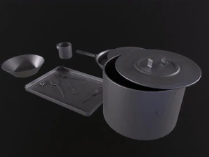 Aluminum items 3D Model