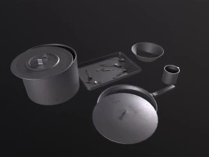 Aluminum items 3D Model
