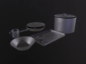 Aluminum items 3D Model