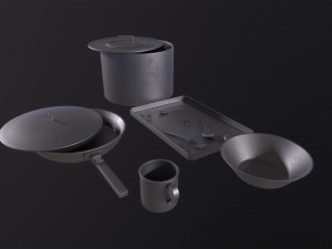 Aluminum items 3D Модель