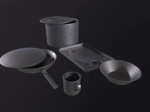 Aluminum items 3D Model