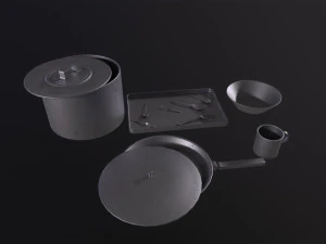 Aluminum items 3D Model
