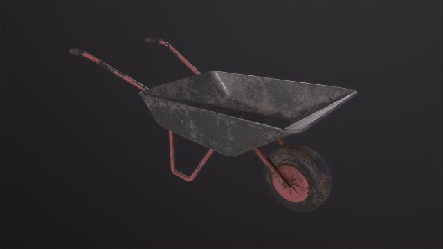 Wheelbarrow 3D Model .c4d .max .obj .3ds .fbx .stl .blend 