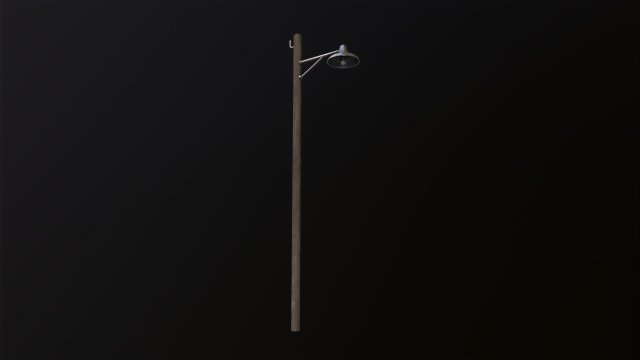 Wooden light pole 3D 模型 .c4d .max .obj .3ds .fbx .stl .blend 