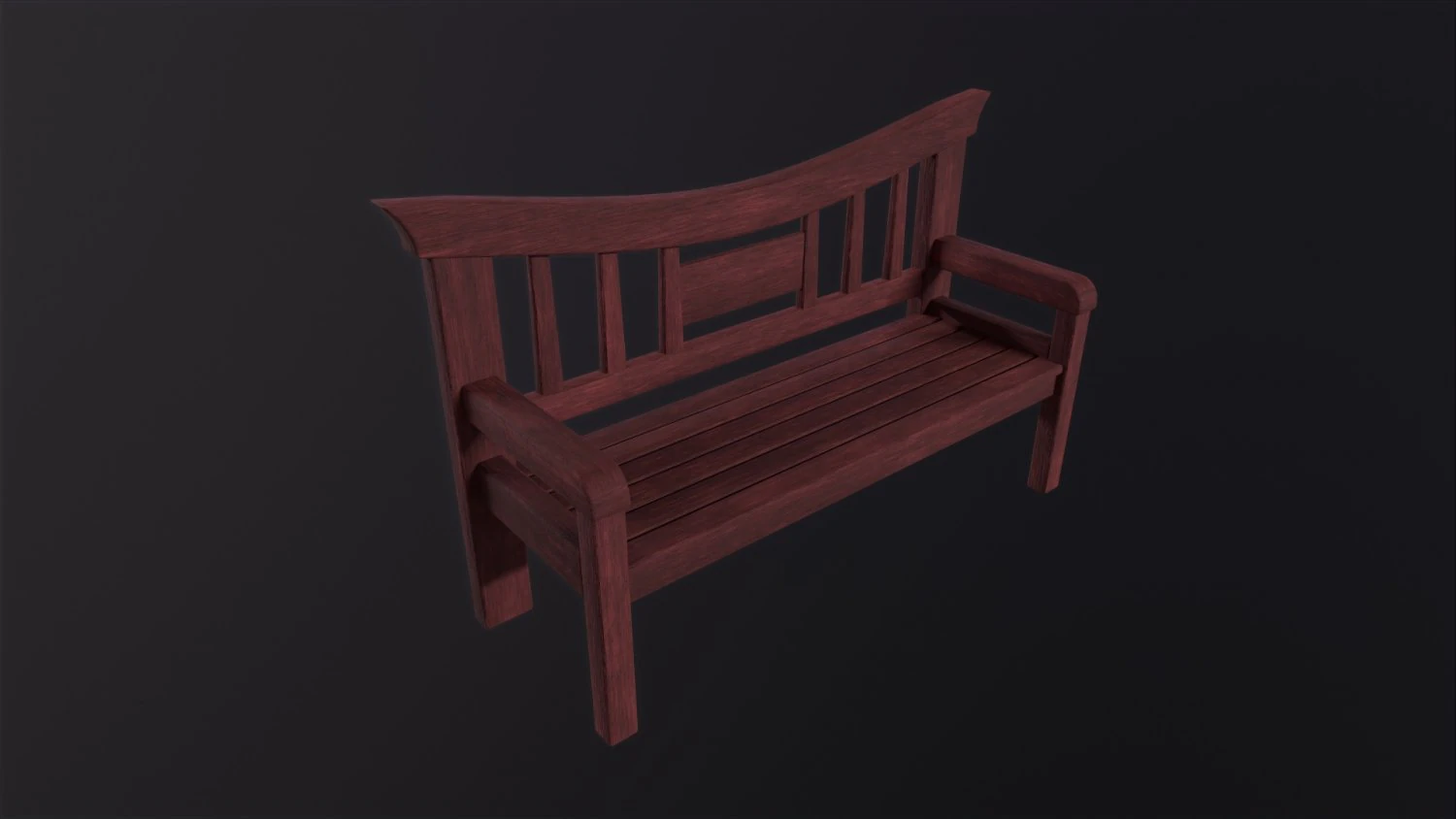 Asian wooden bench 3D Model .c4d .max .obj .3ds .fbx .stl .blend