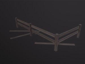 Fence wooden 3D Model