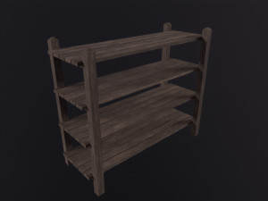 Wooden Shelf 3D Модель