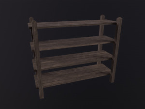 Wooden Shelf 3D Model