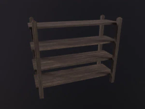 Wooden Shelf 3D Model