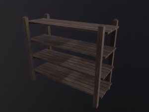 Wooden Shelf 3D Model
