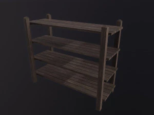 Wooden Shelf 3D Model