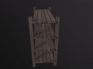 Wooden Shelf 3D Model
