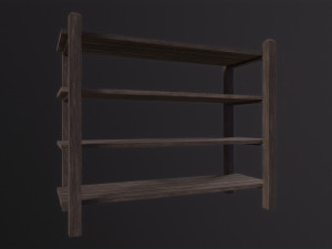 Wooden Shelf 3D Model