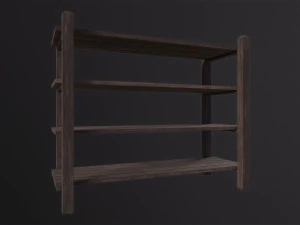 Wooden Shelf 3D Model