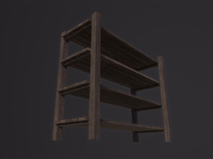 Wooden Shelf 3D Model
