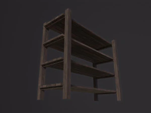 Wooden Shelf 3D Model