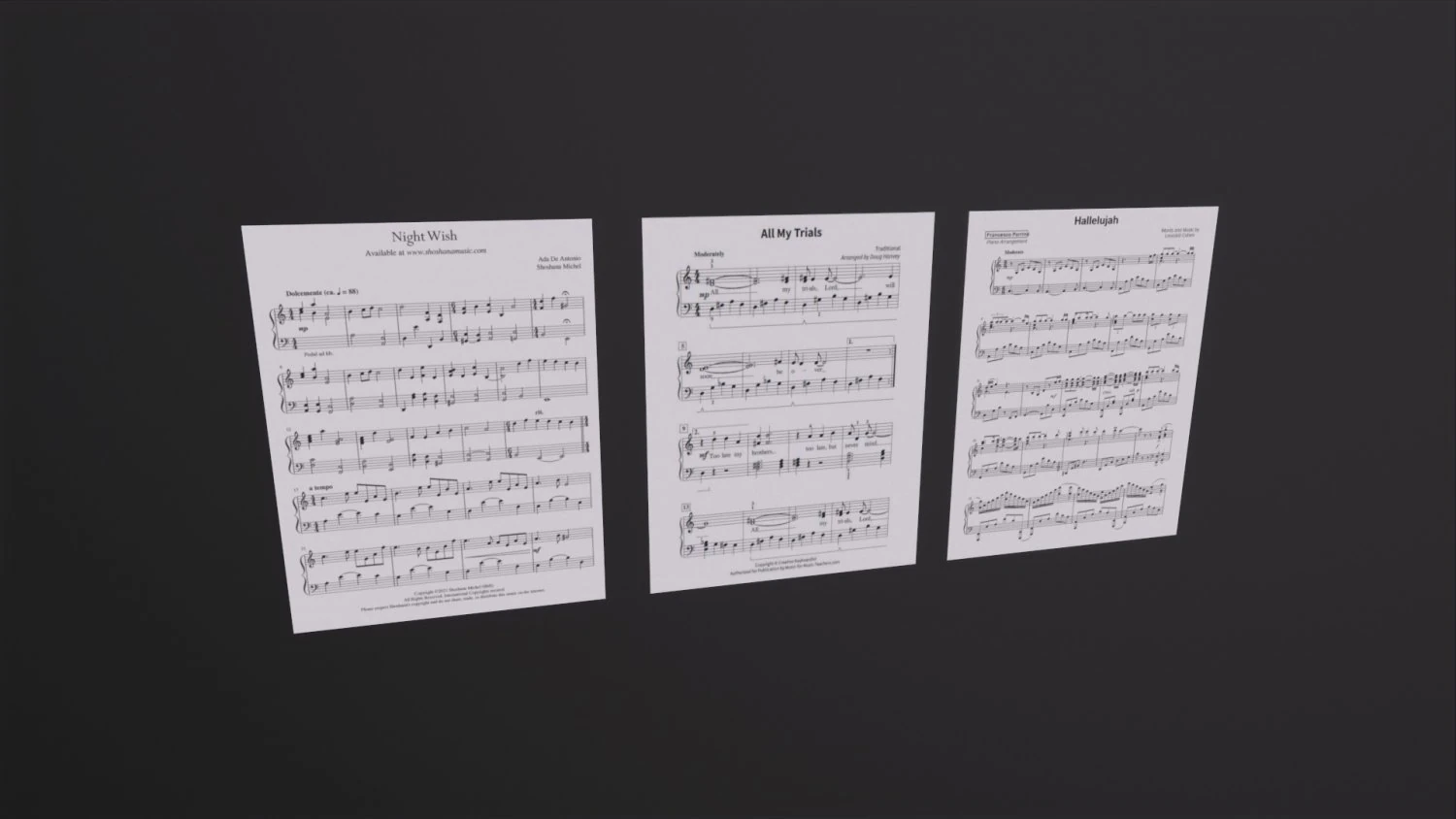 Sheet Music 3D Model .c4d .max .obj .3ds .fbx .stl .blend 