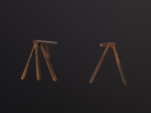 Log Ramps Obstacles WWII 3D Модель