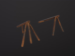 Log Ramps Obstacles WWII 3D Модель