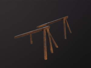 Log Ramps Obstacles WWII 3D Модель