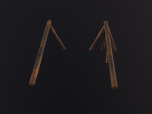 Log Ramps Obstacles WWII 3D Модель