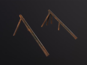 Log Ramps Obstacles WWII 3D Модель