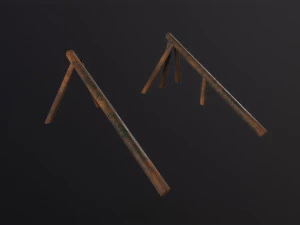 Log Ramps Obstacles WWII 3D Model
