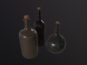 Old Rum Bottles 3D 모델