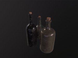 Old Rum Bottles 3D 모델