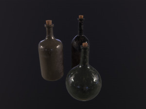 Old Rum Bottles 3D 모델