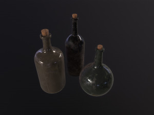 Old Rum Bottles 3D 모델