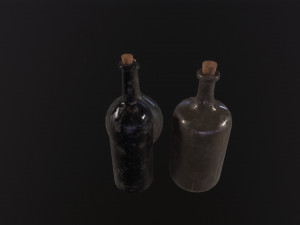 Old Rum Bottles 3D 모델