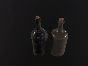 Старые бутылки рома 3D Модель