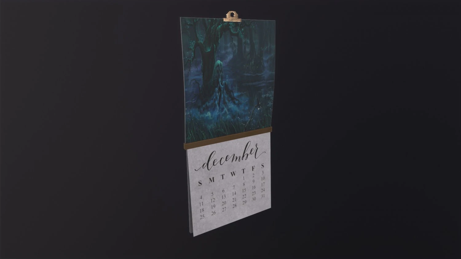 Calendar 3D Model .c4d .max .obj .3ds .fbx .stl .blend 