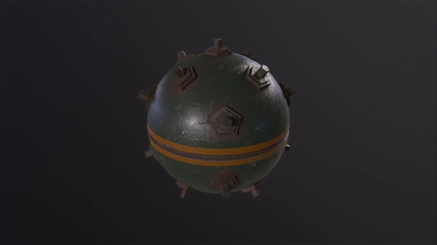 Naval Mine 3D Model .c4d .max .obj .3ds .fbx .stl .blend 