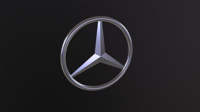 Mercedes Benz Logo 3D Model .c4d .max .obj .3ds .fbx .stl .blend 