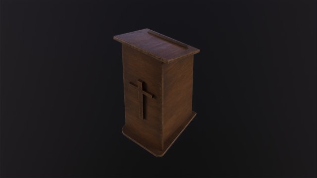 Church Lectern 3D Model .c4d .max .obj .3ds .fbx .stl .blend 