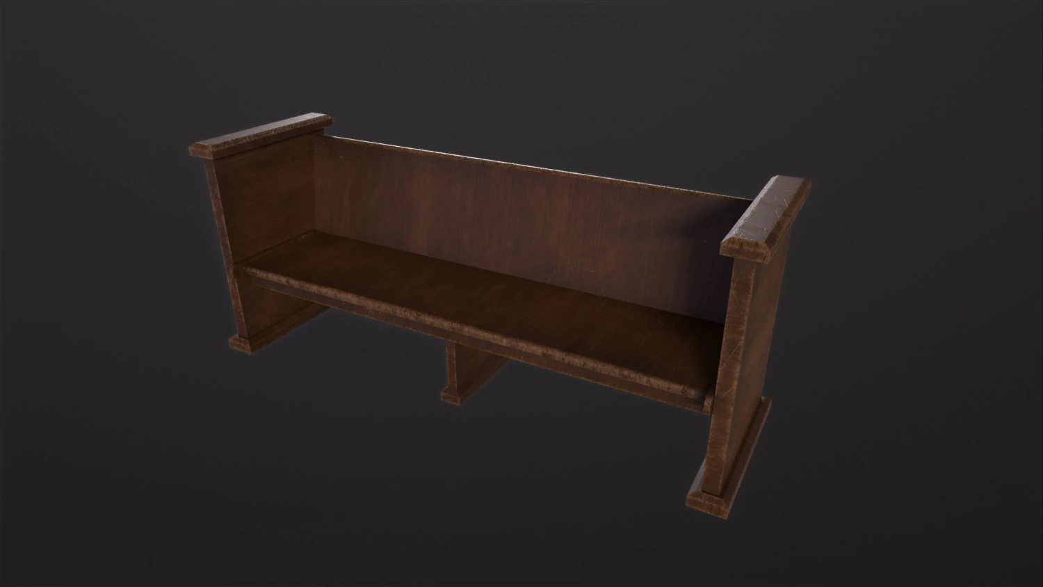 Church Pew 3D Model .c4d .max .obj .3ds .fbx .stl .blend 