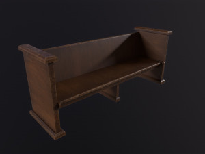 Church Pew 3D Модель