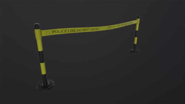 Police Line Model 3D .c4d .max .obj .3ds .fbx .stl .blend