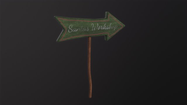 Santas Workshop Sign Modèle 3D .c4d .max .obj .3ds .fbx .stl .blend 