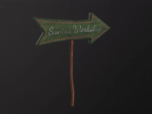 Знак Мастерской Санты 3D Модель