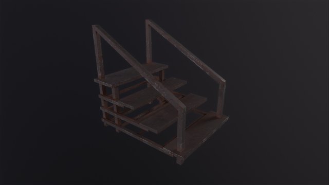 Small Metal Staircase Modèle 3D .c4d .max .obj .3ds .fbx .stl .blend 