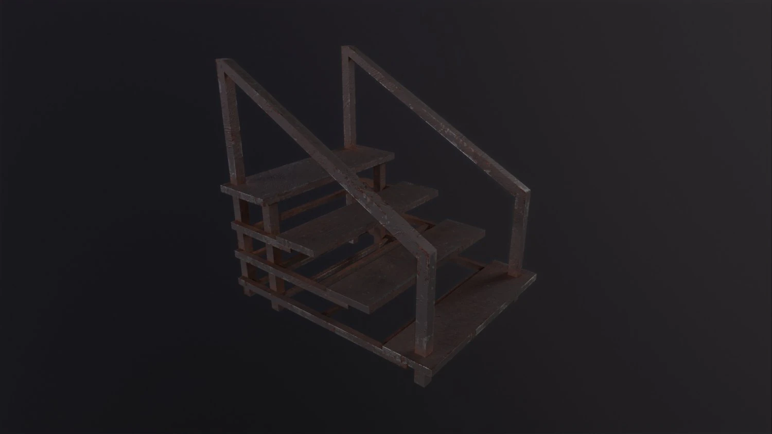 Small Metal Staircase 3D Model .c4d .max .obj .3ds .fbx .stl .blend 