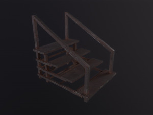 Small Metal Staircase 3D Model