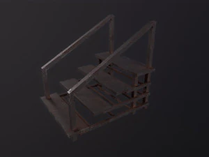 Small Metal Staircase 3D Model