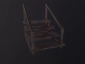 Small Metal Staircase 3D Model