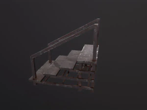 Small Metal Staircase 3D Model